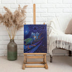Takahe New Zealand Personalised Canvas Wall Art Harakeke Silver Fern Maori Pattern