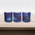 Takahe New Zealand Personalised Ceramic Mug Harakeke Silver Fern Maori Pattern