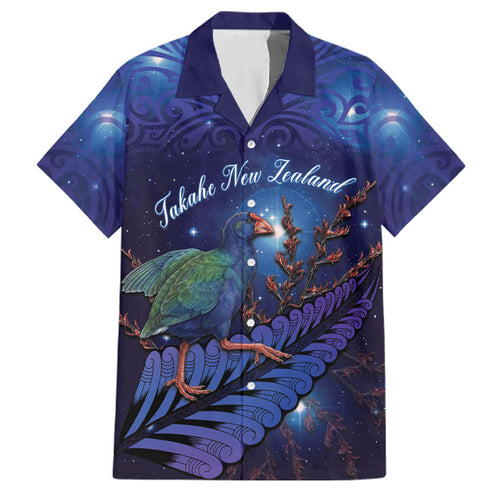 Takahe New Zealand Personalised Family Matching Mermaid Dress and Hawaiian Shirt Harakeke Silver Fern Maori Pattern