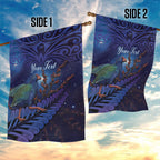 Takahe New Zealand Personalised Garden Flag Harakeke Silver Fern Maori Pattern