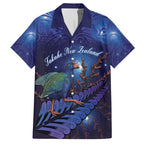 Takahe New Zealand Personalised Hawaiian Shirt Harakeke Silver Fern Maori Pattern