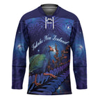 Takahe New Zealand Personalised Hockey Jersey Harakeke Silver Fern Maori Pattern