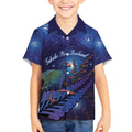 Takahe New Zealand Personalised Kid Hawaiian Shirt Harakeke Silver Fern Maori Pattern