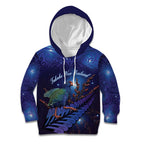 Takahe New Zealand Personalised Kid Hoodie Harakeke Silver Fern Maori Pattern