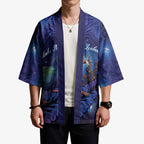 Takahe New Zealand Personalised Kimono Harakeke Silver Fern Maori Pattern