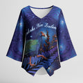 Takahe New Zealand Personalised Kimono Sleeve Blouse Harakeke Silver Fern Maori Pattern