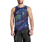 Takahe New Zealand Personalised Men Tank Top Harakeke Silver Fern Maori Pattern