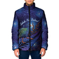 Takahe New Zealand Personalised Padded Jacket Harakeke Silver Fern Maori Pattern