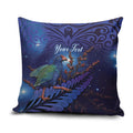 Takahe New Zealand Personalised Pillow Cover Harakeke Silver Fern Maori Pattern