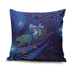 Takahe New Zealand Personalised Pillow Cover Harakeke Silver Fern Maori Pattern