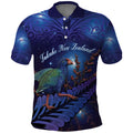 Takahe New Zealand Personalised Polo Shirt Harakeke Silver Fern Maori Pattern
