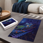 Takahe New Zealand Personalised Puzzle Harakeke Silver Fern Maori Pattern