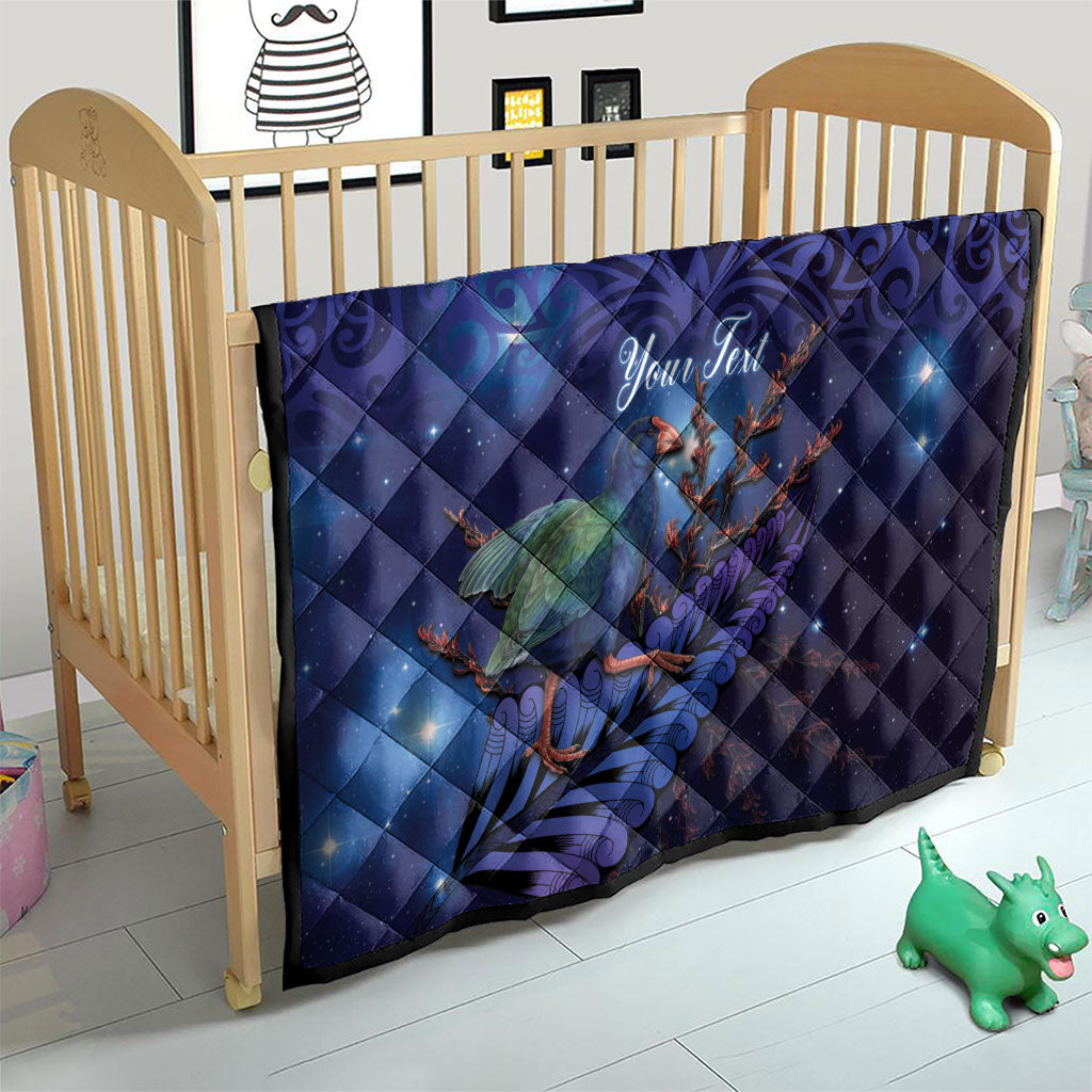 Takahe New Zealand Personalised Quilt Harakeke Silver Fern Maori Pattern
