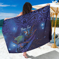 Takahe New Zealand Personalised Sarong Harakeke Silver Fern Maori Pattern