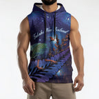 Takahe New Zealand Personalised Sleeveless Hoodie Harakeke Silver Fern Maori Pattern