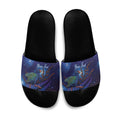 Takahe New Zealand Personalised Slide Sandals Harakeke Silver Fern Maori Pattern