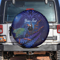 Takahe New Zealand Personalised Spare Tire Cover Harakeke Silver Fern Maori Pattern