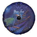 Takahe New Zealand Personalised Spare Tire Cover Harakeke Silver Fern Maori Pattern