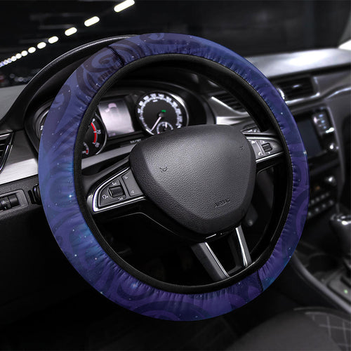 Takahe New Zealand Steering Wheel Cover Harakeke Silver Fern Maori Pattern