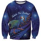 Takahe New Zealand Personalised Sweatshirt Harakeke Silver Fern Maori Pattern