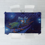 Takahe New Zealand Personalised Tablecloth Harakeke Silver Fern Maori Pattern