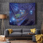 Takahe New Zealand Personalised Tapestry Harakeke Silver Fern Maori Pattern