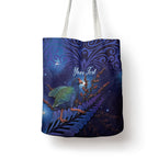 Takahe New Zealand Personalised Tote Bag Harakeke Silver Fern Maori Pattern