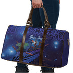 Takahe New Zealand Personalised Travel Bag Harakeke Silver Fern Maori Pattern