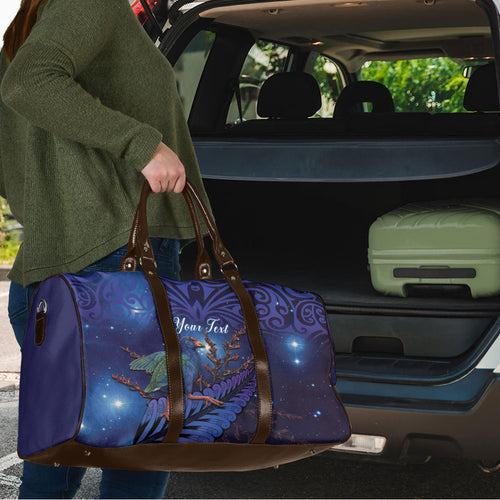 Takahe New Zealand Personalised Travel Bag Harakeke Silver Fern Maori Pattern
