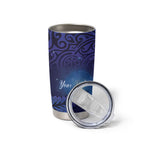 Takahe New Zealand Personalised Tumbler Cup Harakeke Silver Fern Maori Pattern