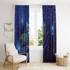 Takahe New Zealand Personalised Window Curtain Harakeke Silver Fern Maori Pattern