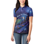 Takahe New Zealand Personalised Women Polo Shirt Harakeke Silver Fern Maori Pattern