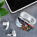 Australia Christmas In July AirPods Case Santa Horse Racing Aboriginal Dot Art