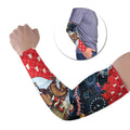 Australia Christmas In July Personalised Arm Sleeves Santa Horse Racing Aboriginal Dot Art