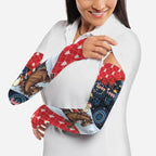 Australia Christmas In July Personalised Arm Sleeves Santa Horse Racing Aboriginal Dot Art