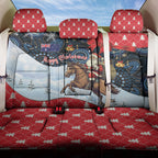 Australia Christmas In July Back Car Seat Cover Santa Horse Racing Aboriginal Dot Art