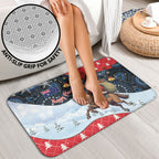 Australia Christmas In July Bathroom Set Santa Horse Racing Aboriginal Dot Art