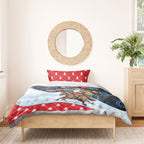 Australia Christmas In July Bedding Set Santa Horse Racing Aboriginal Dot Art