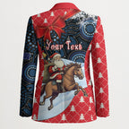 Australia Christmas In July Personalised Blazer Santa Horse Racing Aboriginal Dot Art