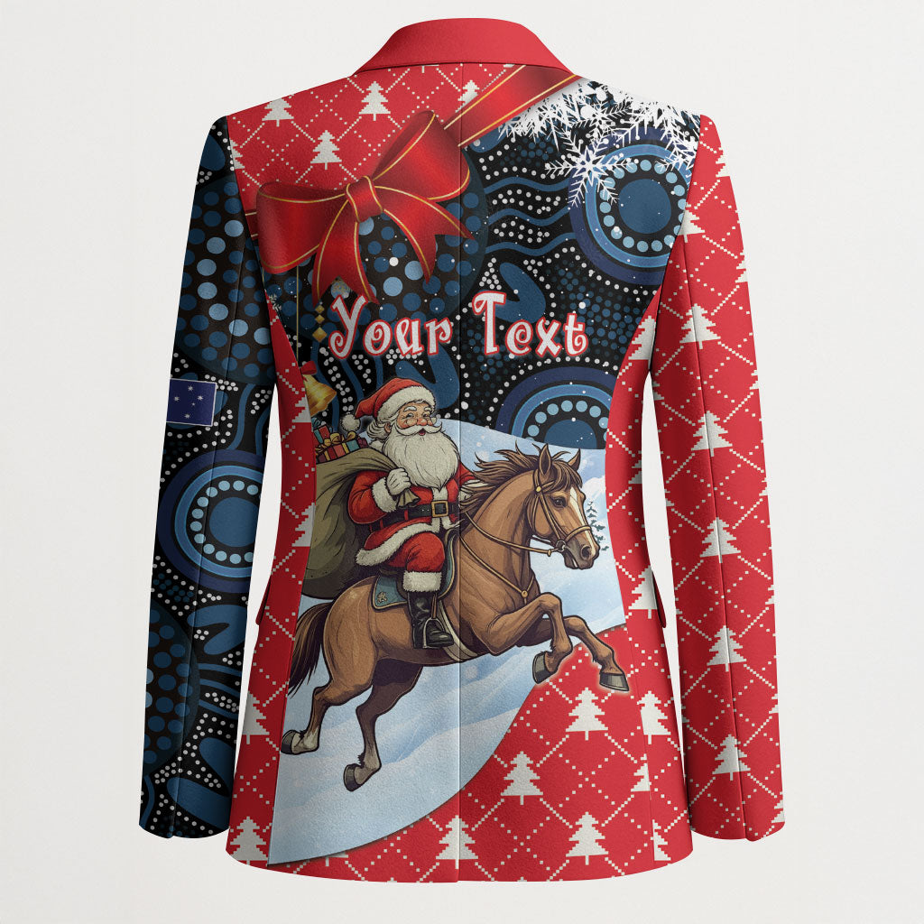 Australia Christmas In July Personalised Blazer Santa Horse Racing Aboriginal Dot Art