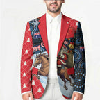 Australia Christmas In July Personalised Blazer Santa Horse Racing Aboriginal Dot Art