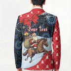 Australia Christmas In July Personalised Blazer Santa Horse Racing Aboriginal Dot Art