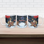 Australia Christmas In July Ceramic Mug Santa Horse Racing Aboriginal Dot Art