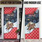 Australia Christmas In July Personalised Door Cover Santa Horse Racing Aboriginal Dot Art