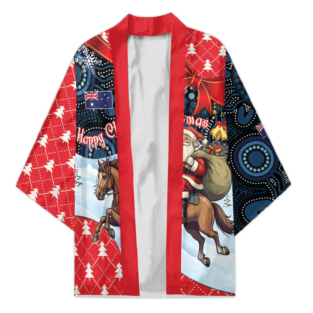 Australia Christmas In July Personalised Kimono Santa Horse Racing Aboriginal Dot Art