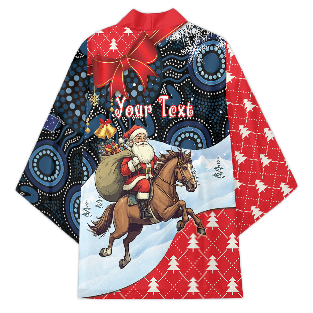 Australia Christmas In July Personalised Kimono Santa Horse Racing Aboriginal Dot Art