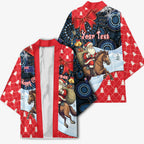 Australia Christmas In July Personalised Kimono Santa Horse Racing Aboriginal Dot Art