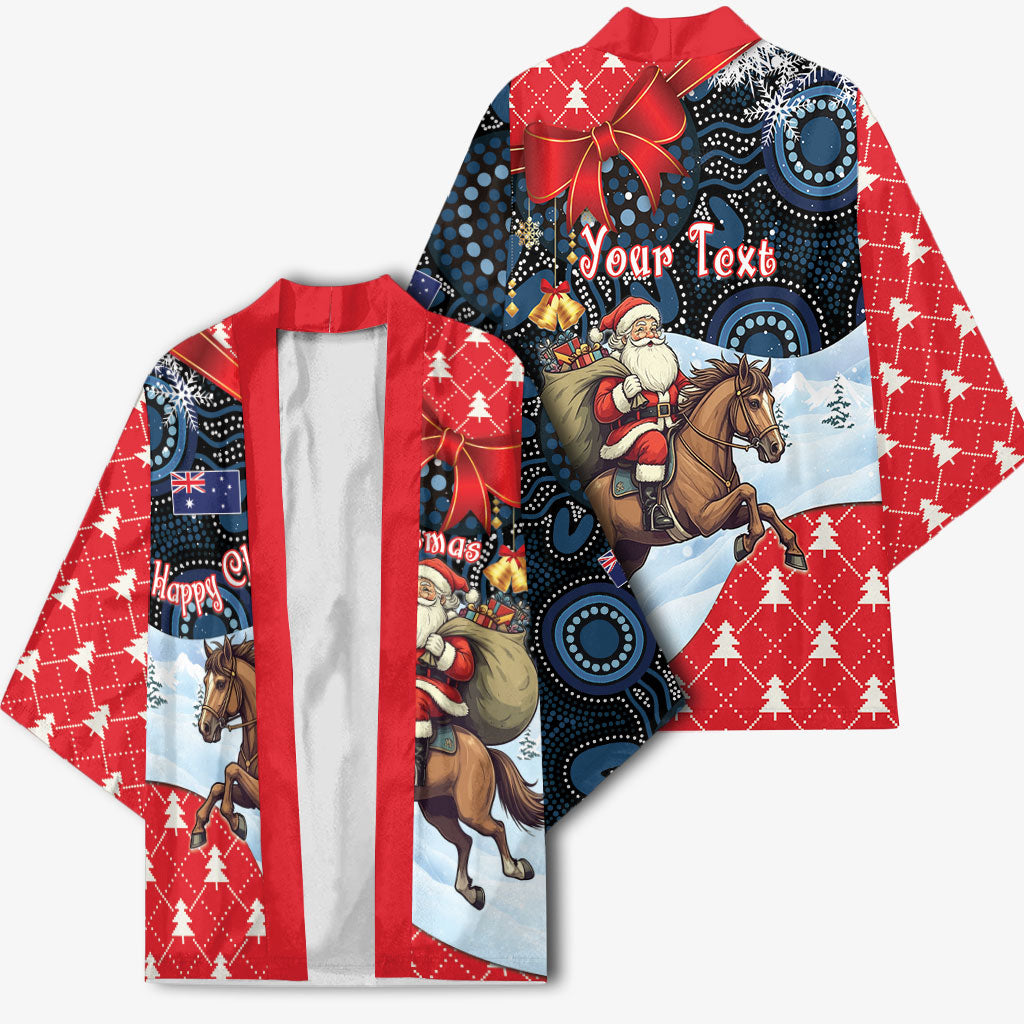 Australia Christmas In July Personalised Kimono Santa Horse Racing Aboriginal Dot Art