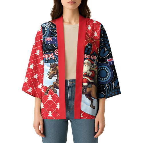 Australia Christmas In July Personalised Kimono Santa Horse Racing Aboriginal Dot Art