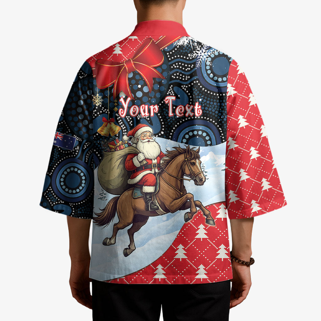 Australia Christmas In July Personalised Kimono Santa Horse Racing Aboriginal Dot Art